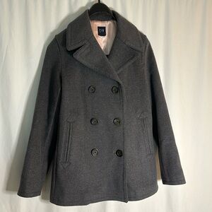 Gap Women’s Wool Blend Double Breasted Peacoat, Grey, Size XS